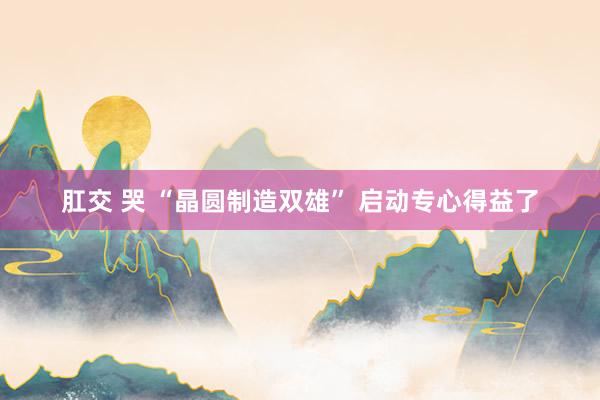 肛交 哭 “晶圆制造双雄” 启动专心得益了