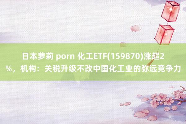 日本萝莉 porn 化工ETF(159870)涨超2%，机构：关税升级不改中国化工业的弥远竞争力